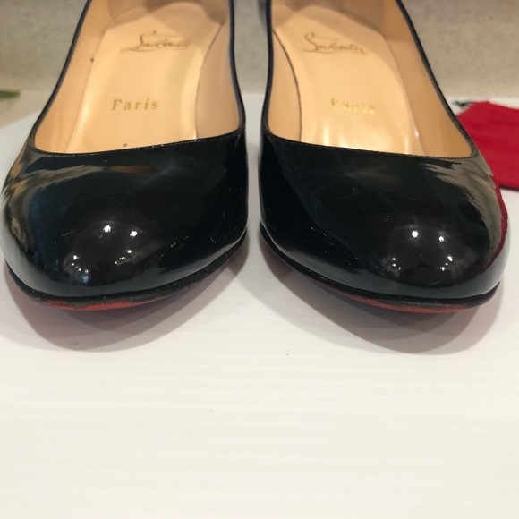 Christian Louboutin Black Patent Heels Red Bottoms Size EU 39 - Picture 11 of 13
